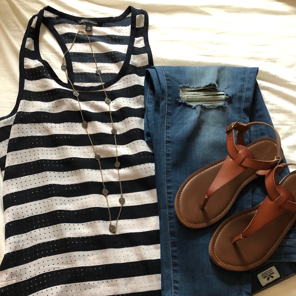 Banana republic stripped blouse